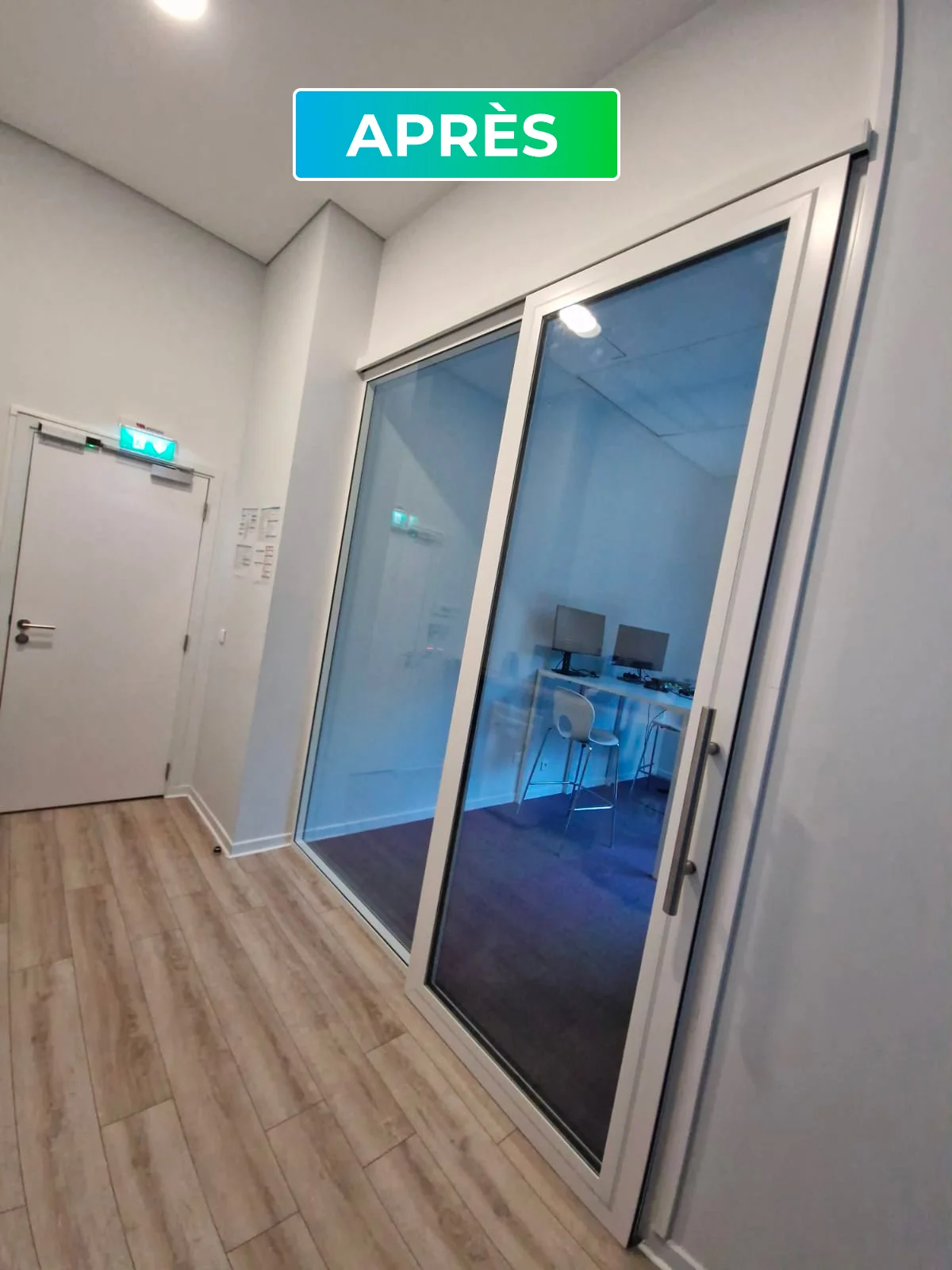 Pose de porte vitré coulissant